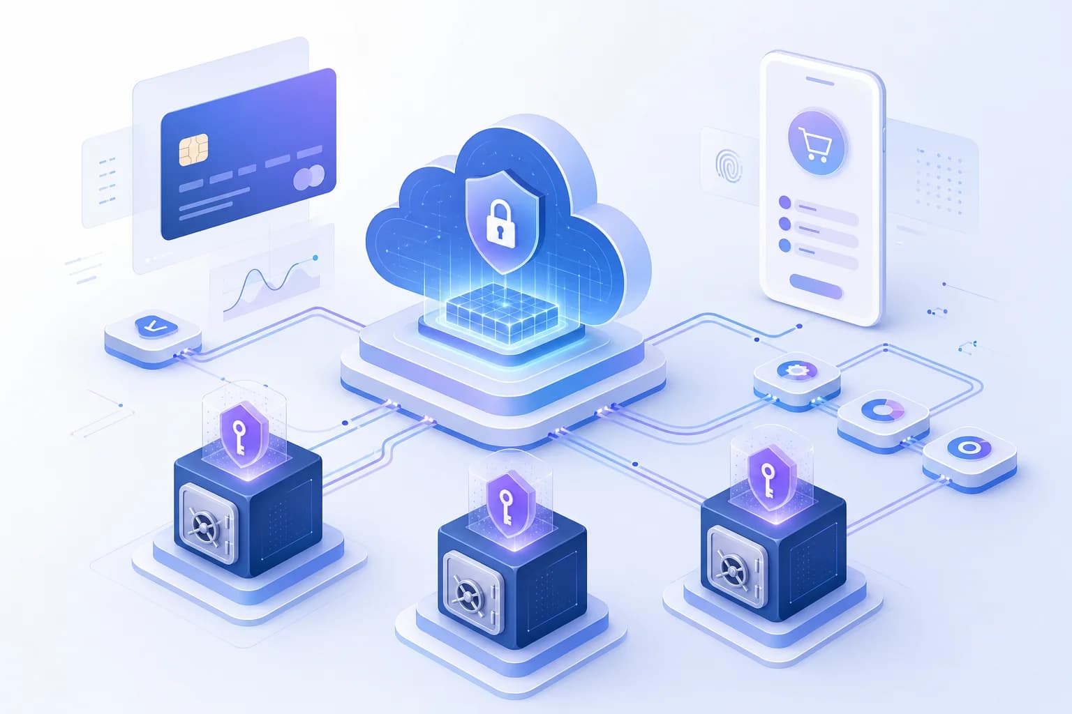 تصویر مفهومی کلید API استرایپ مدیریت‌شده برای اتصال امن وظایف و ایجنت‌ها