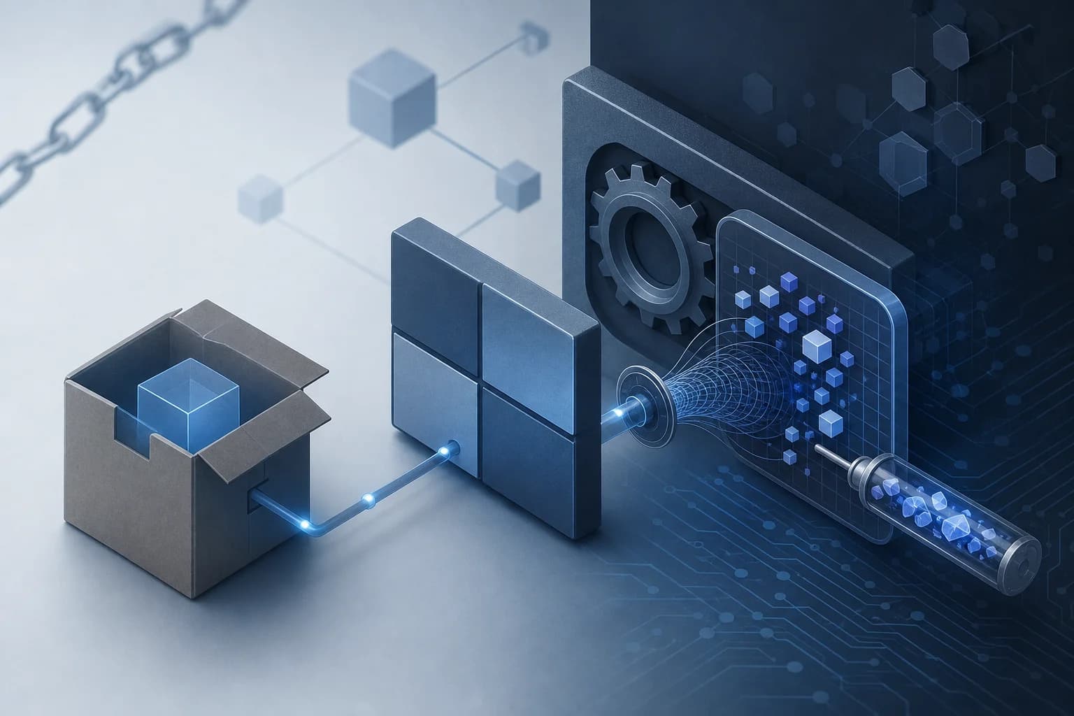 تصویر مفهومی امنیت npm و بسته مخرب imgdecode در ویندوز