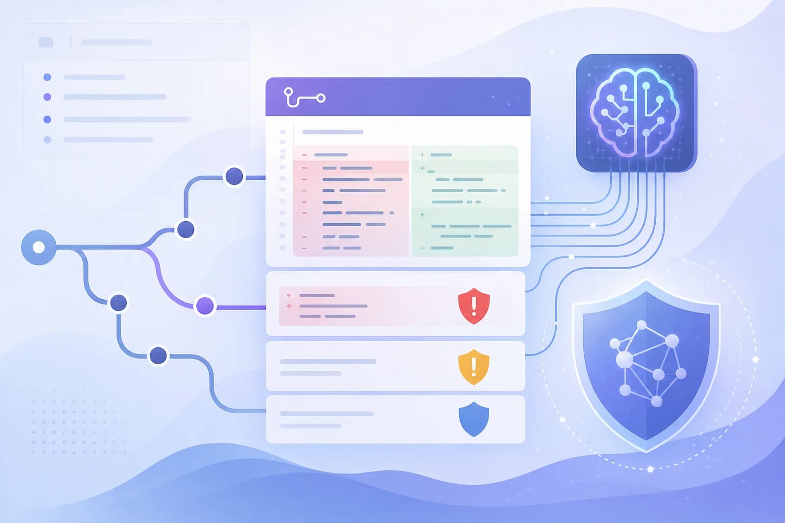 تصویر مفهومی گیتهاب AI Scan برای بررسی امنیتی پولریکوئستها