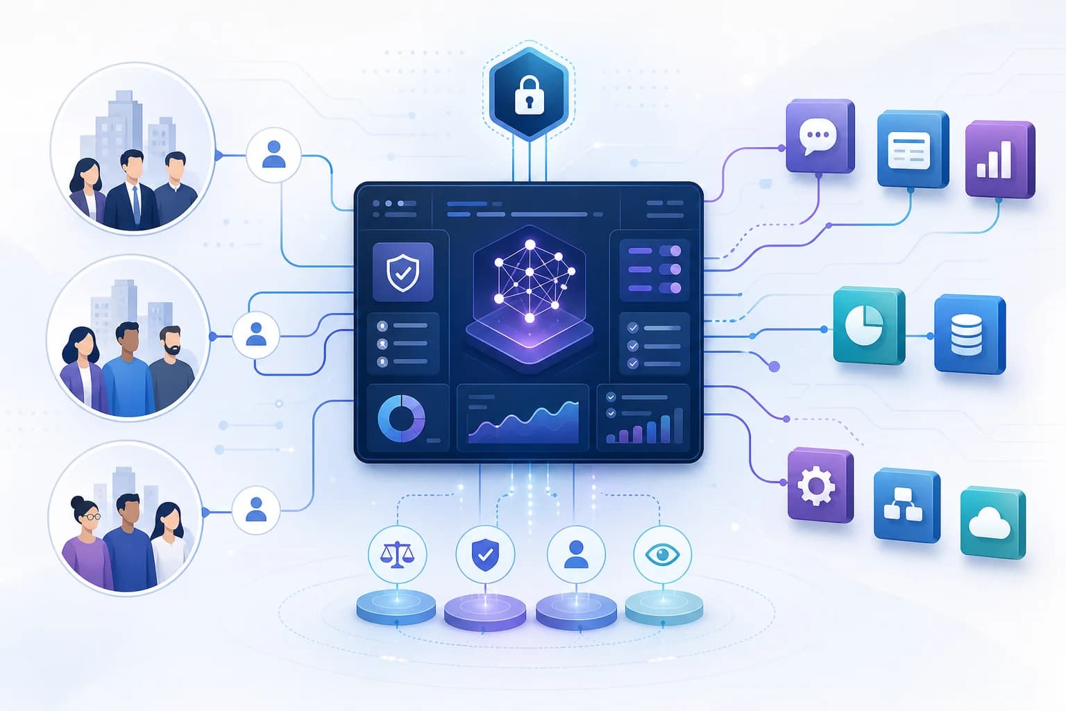 تصویر مفهومی مدیریت سیاست مدل GitHub Copilot در سازمانها