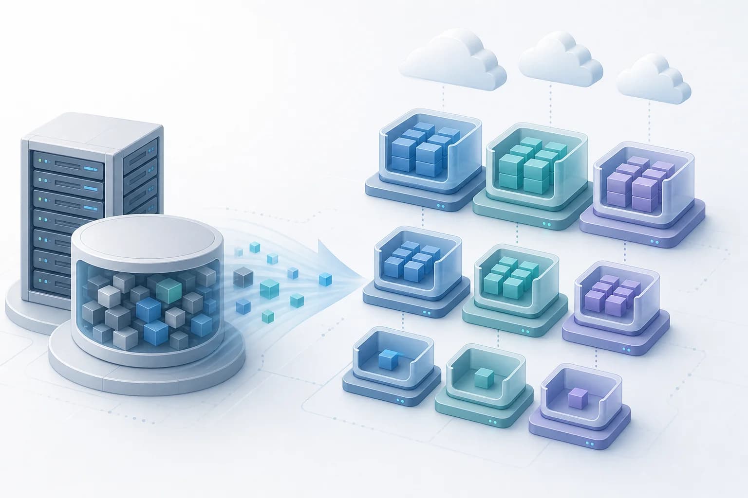 تصویر مفهومی انتقال کش Next.js از Data Cache به Runtime Cache